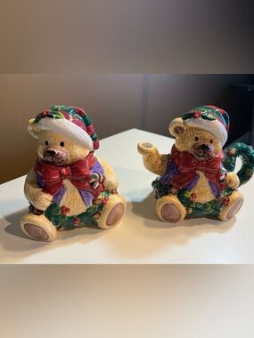 Garden Ridge Teddy Bear Sugar and Creamer